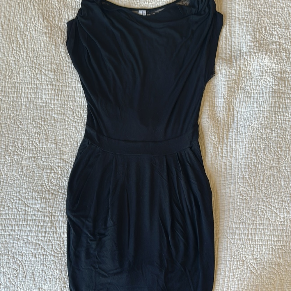 Michael Stars Sheer Lace Back Black Sleeveless Dress - has pockets!